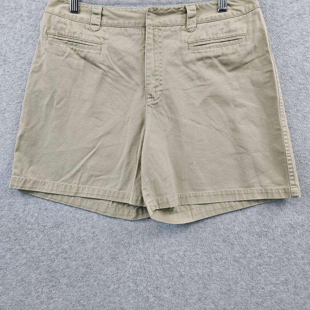 Y2K Preppy RAFAELLA Chino Flat Front 100% COTTON Khaki Safari Shorts Womens 10